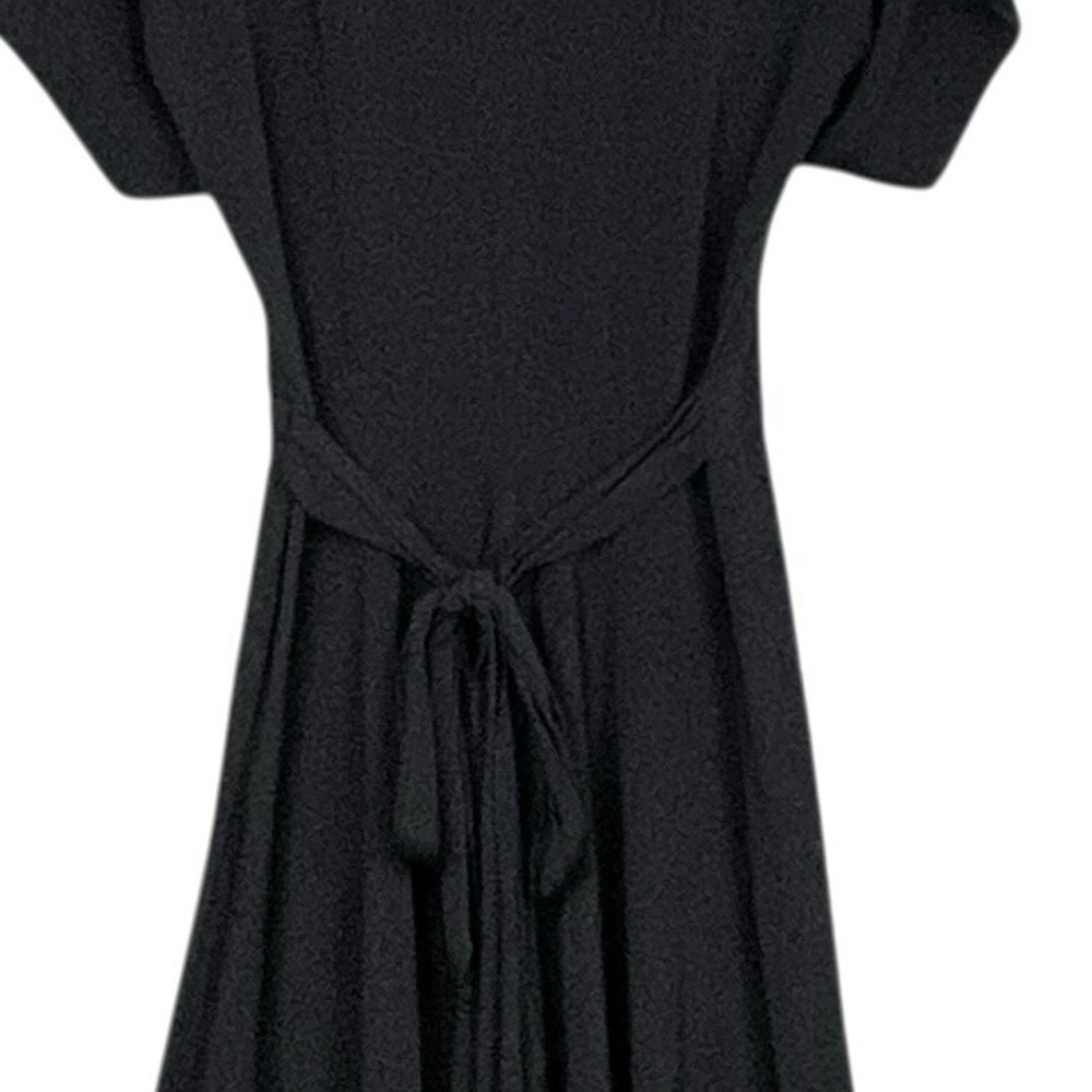 VTG Carole Little Drape Neck Fit Flare Maxi Dress Size 8 Minimalist 90s Elegant - Picture 5 of 8